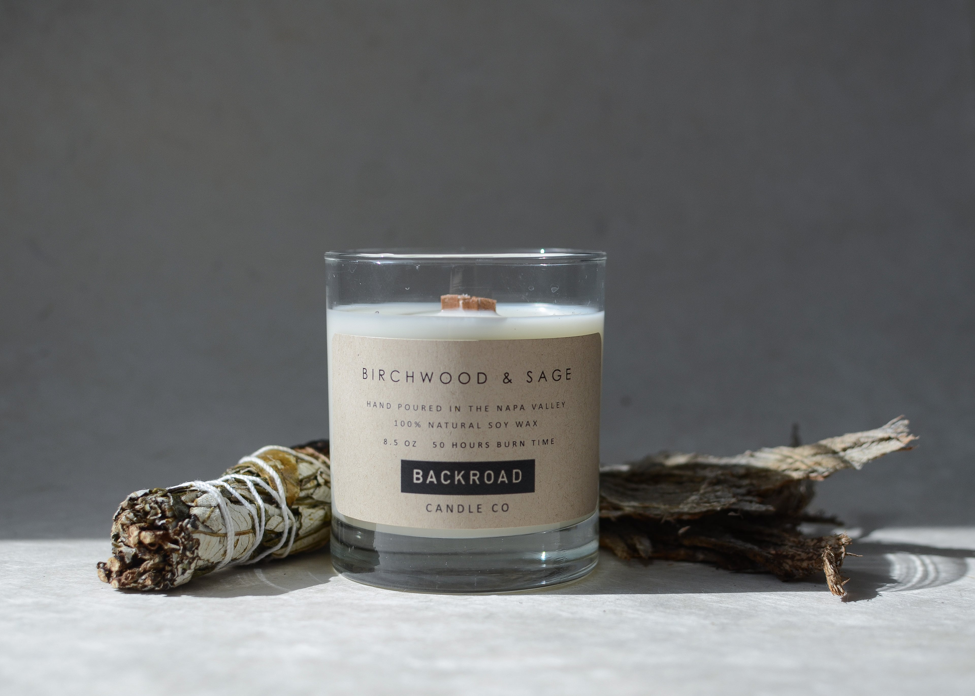 Birchwood & Sage Soy Candle image 0